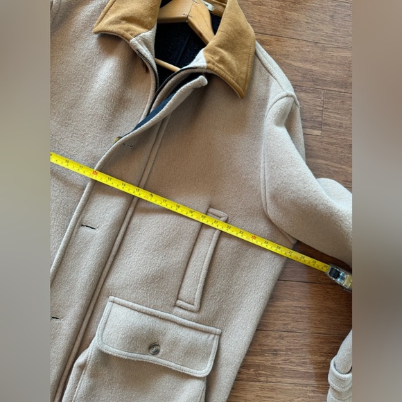 VTG Tibbett Jacket Mens 44 Tan-Brown Wool Blend Heavy Coat Made In England - Picture 14 of 14